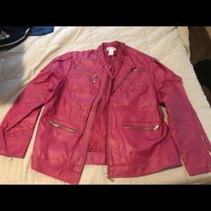 Jessica London Leather Pink Jacket